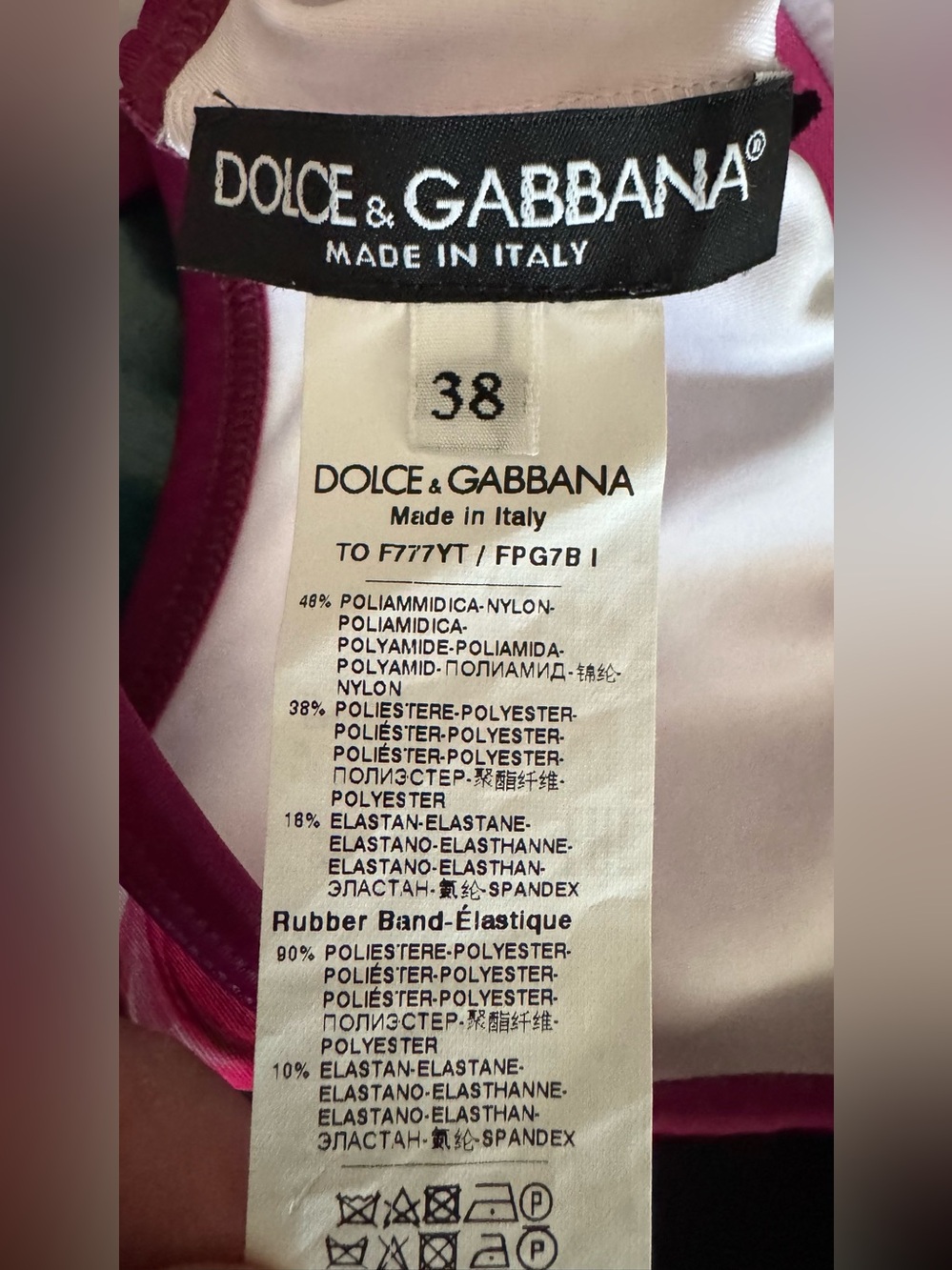 Dolce & Gabbana Pink and Cream Printed Sports Bralette with Logo Band
Size 2 - Picture 4 of 4